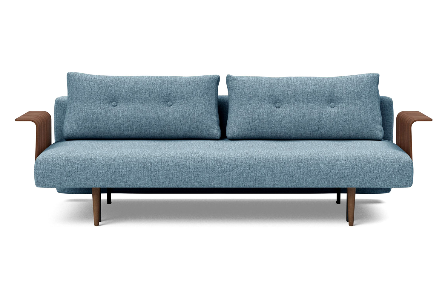 Innovation Living Recast Plus Sofa Bed Dark Styletto with Arms - 525 Mixed Dance Light Blue