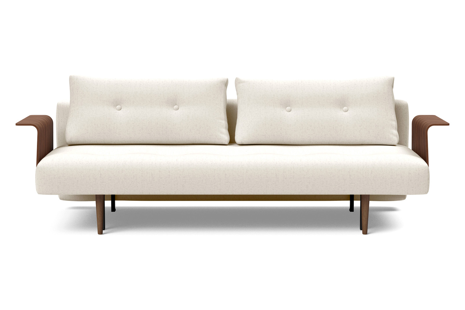 Innovation Living Recast Plus Sofa Bed Dark Styletto with Arms - 531 Bouclé Off White