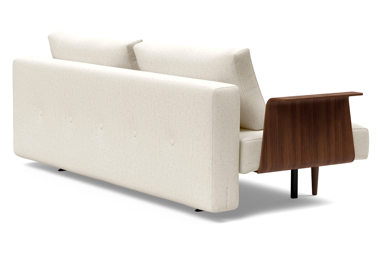 Innovation Living Recast Plus Sofa Bed Dark Styletto with Arms - 531 Bouclé Off White