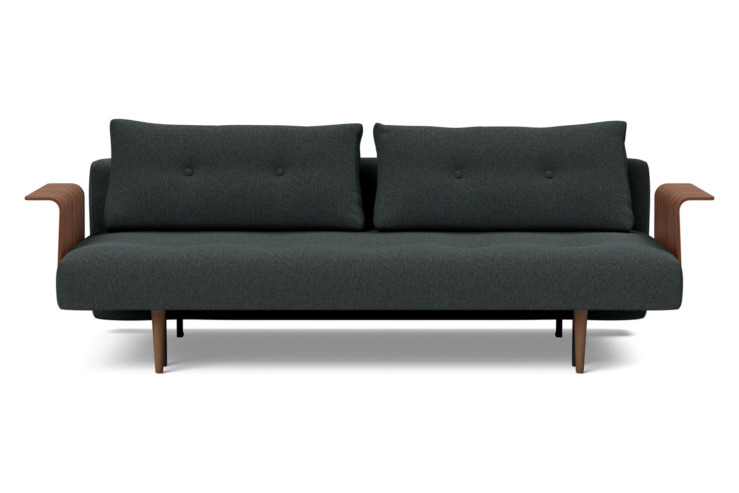 Innovation Living Recast Plus Sofa Bed Dark Styletto with Arms - 534 Bouclé Black Raven