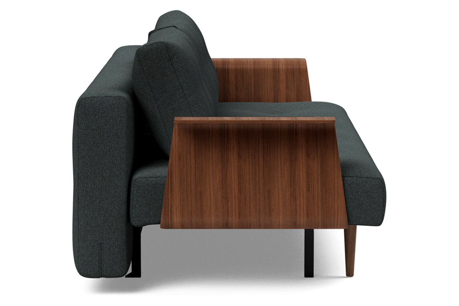 Innovation Living Recast Plus Sofa Bed Dark Styletto with Arms - 534 Bouclé Black Raven