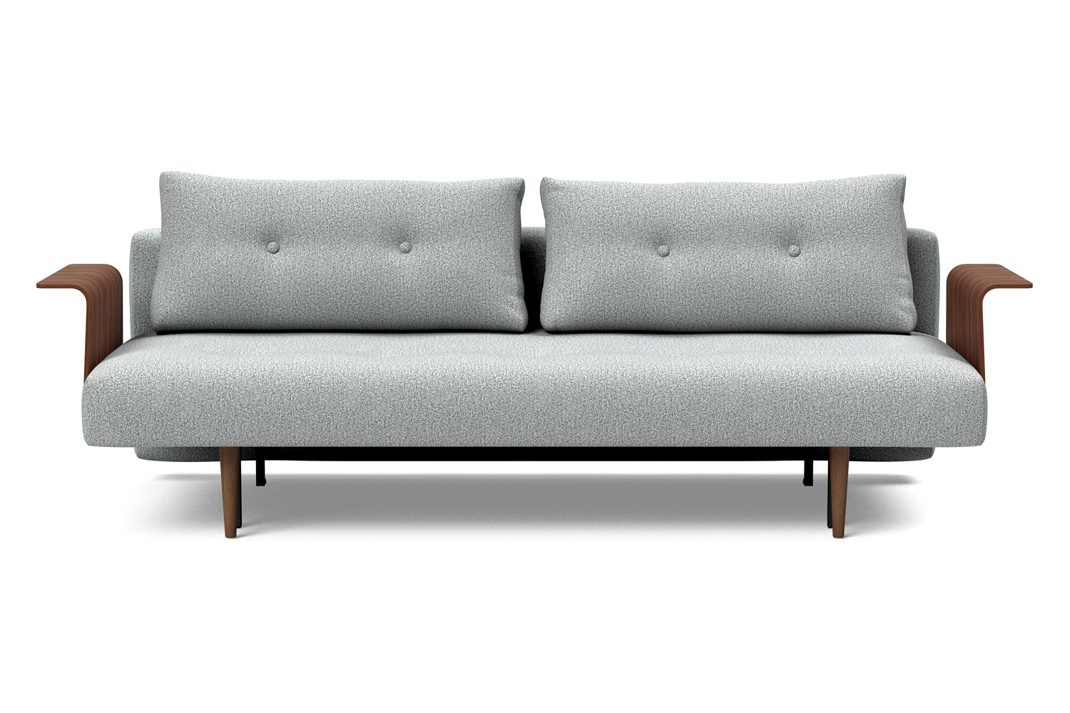 Innovation Living Recast Plus Sofa Bed Dark Styletto with Arms - 538 Melange Light Gray