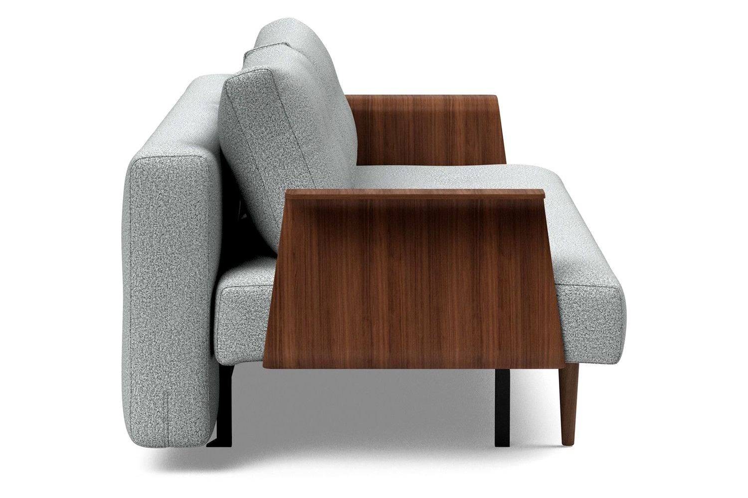 Innovation Living Recast Plus Sofa Bed Dark Styletto with Arms - 538 Melange Light Gray