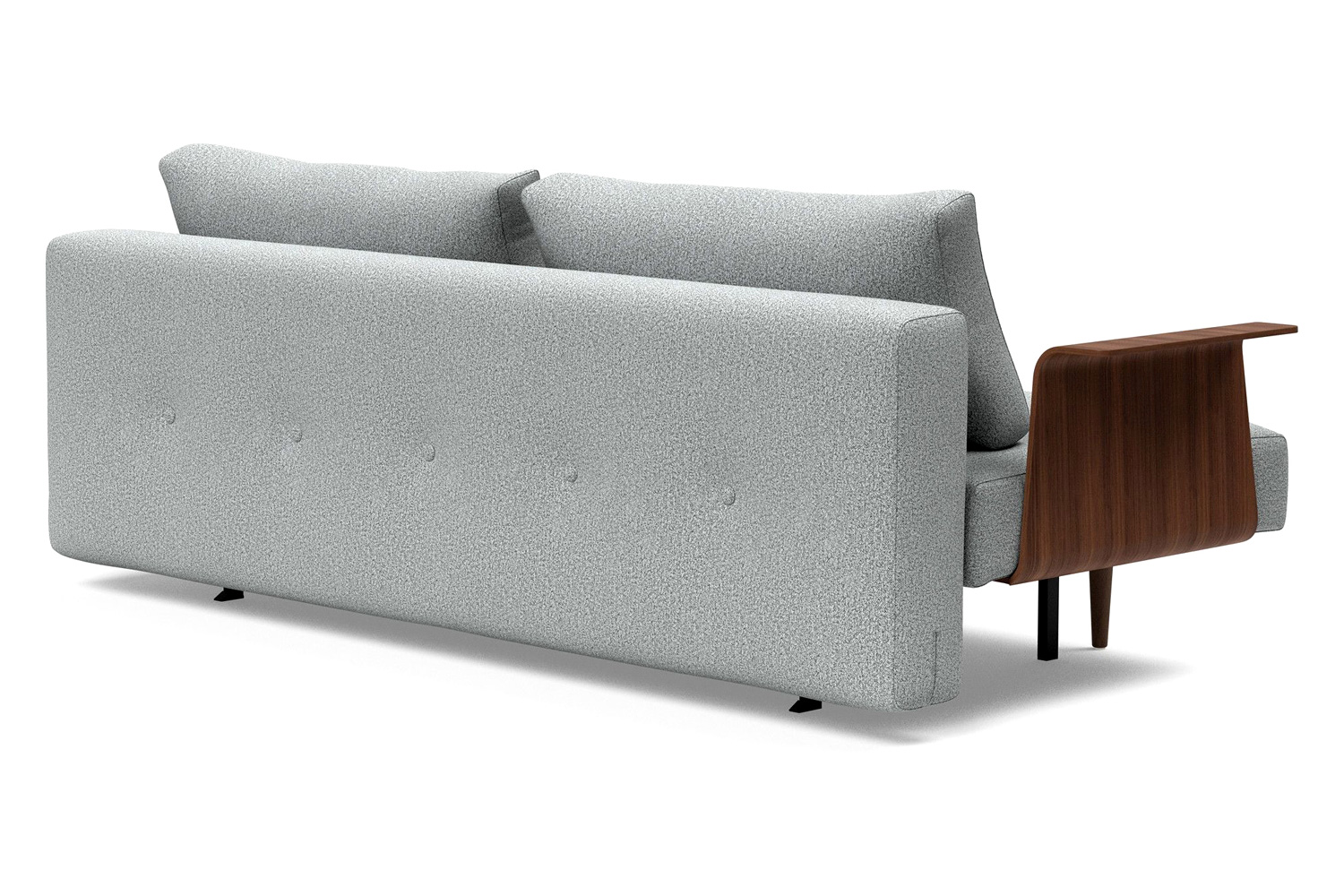 Innovation Living Recast Plus Sofa Bed Dark Styletto with Arms - 538 Melange Light Gray