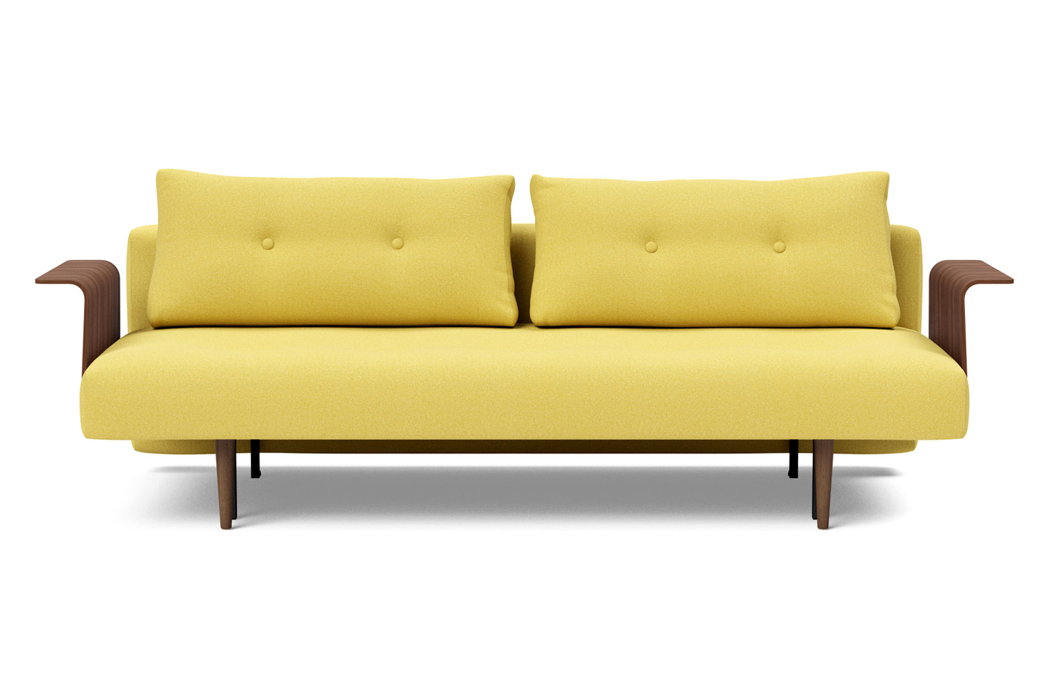 Innovation Living Recast Plus Sofa Bed Dark Styletto with Arms - 554 Soft Mustard Flower
