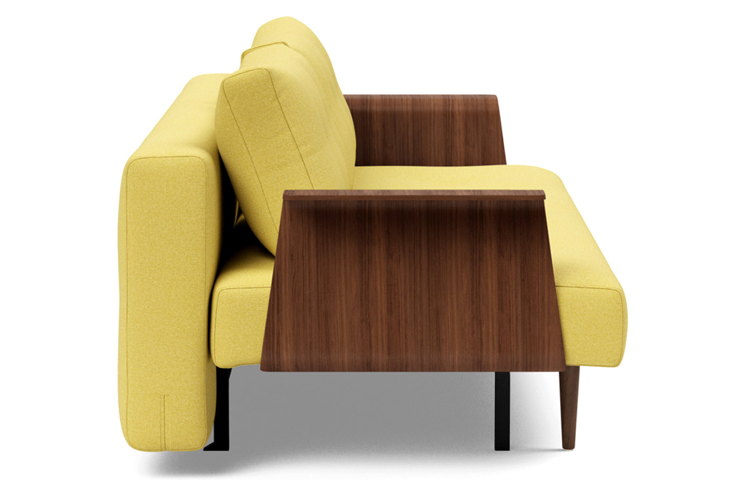 Innovation Living Recast Plus Sofa Bed Dark Styletto with Arms - 554 Soft Mustard Flower