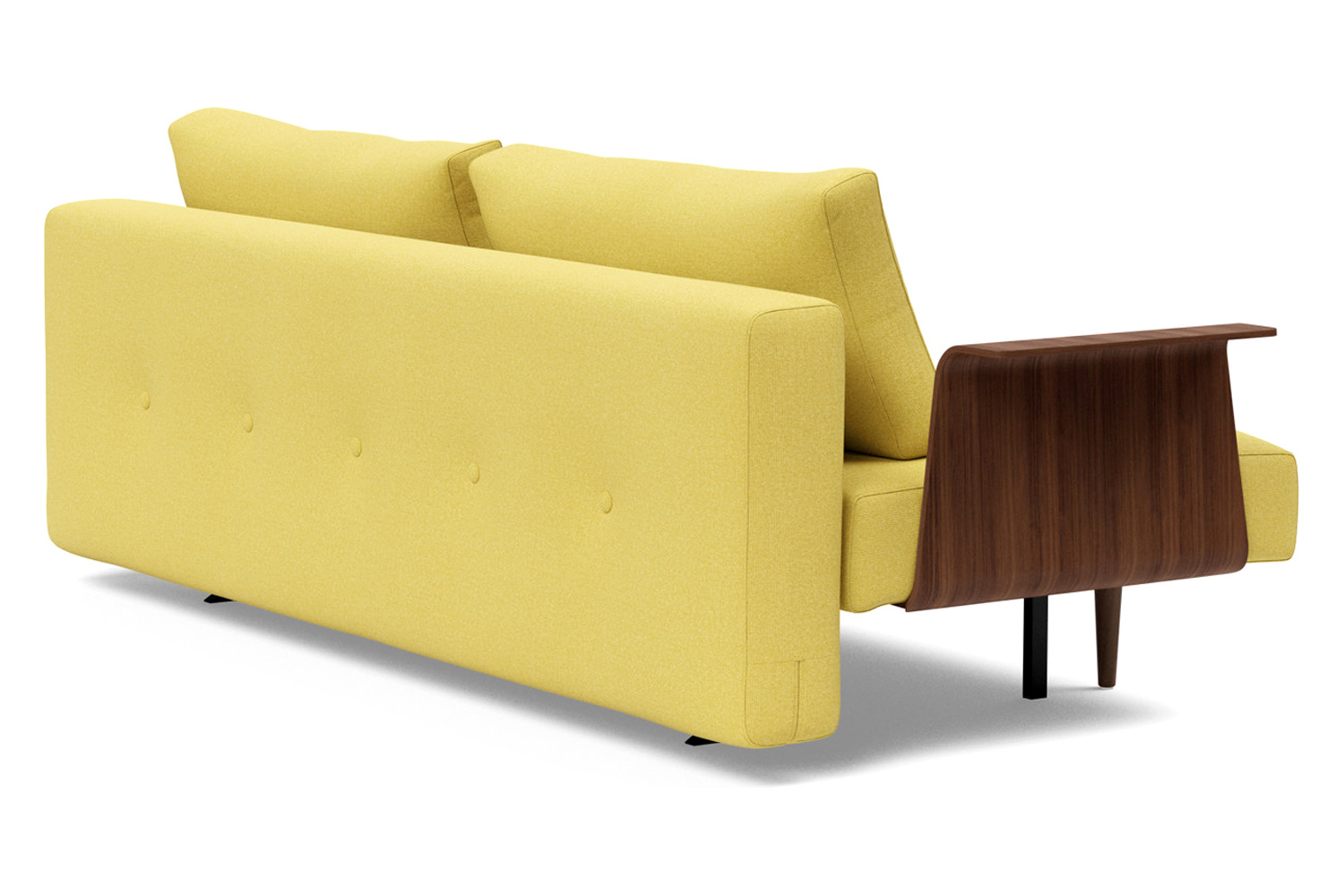 Innovation Living Recast Plus Sofa Bed Dark Styletto with Arms - 554 Soft Mustard Flower