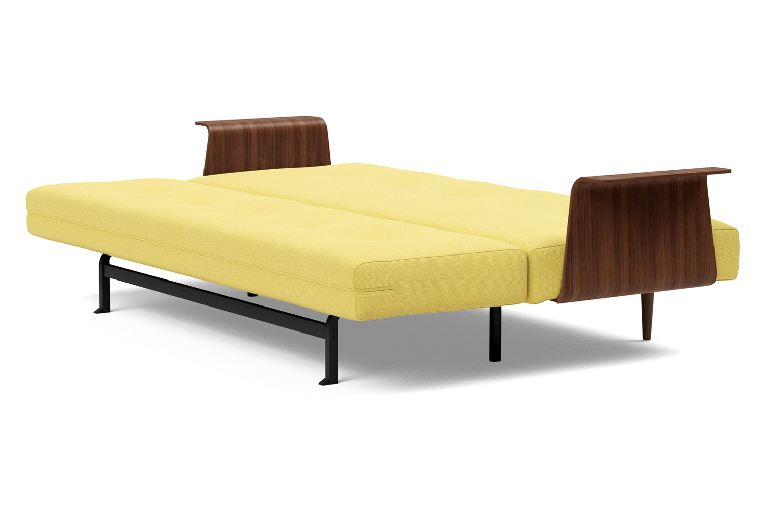 Innovation Living Recast Plus Sofa Bed Dark Styletto with Arms - 554 Soft Mustard Flower