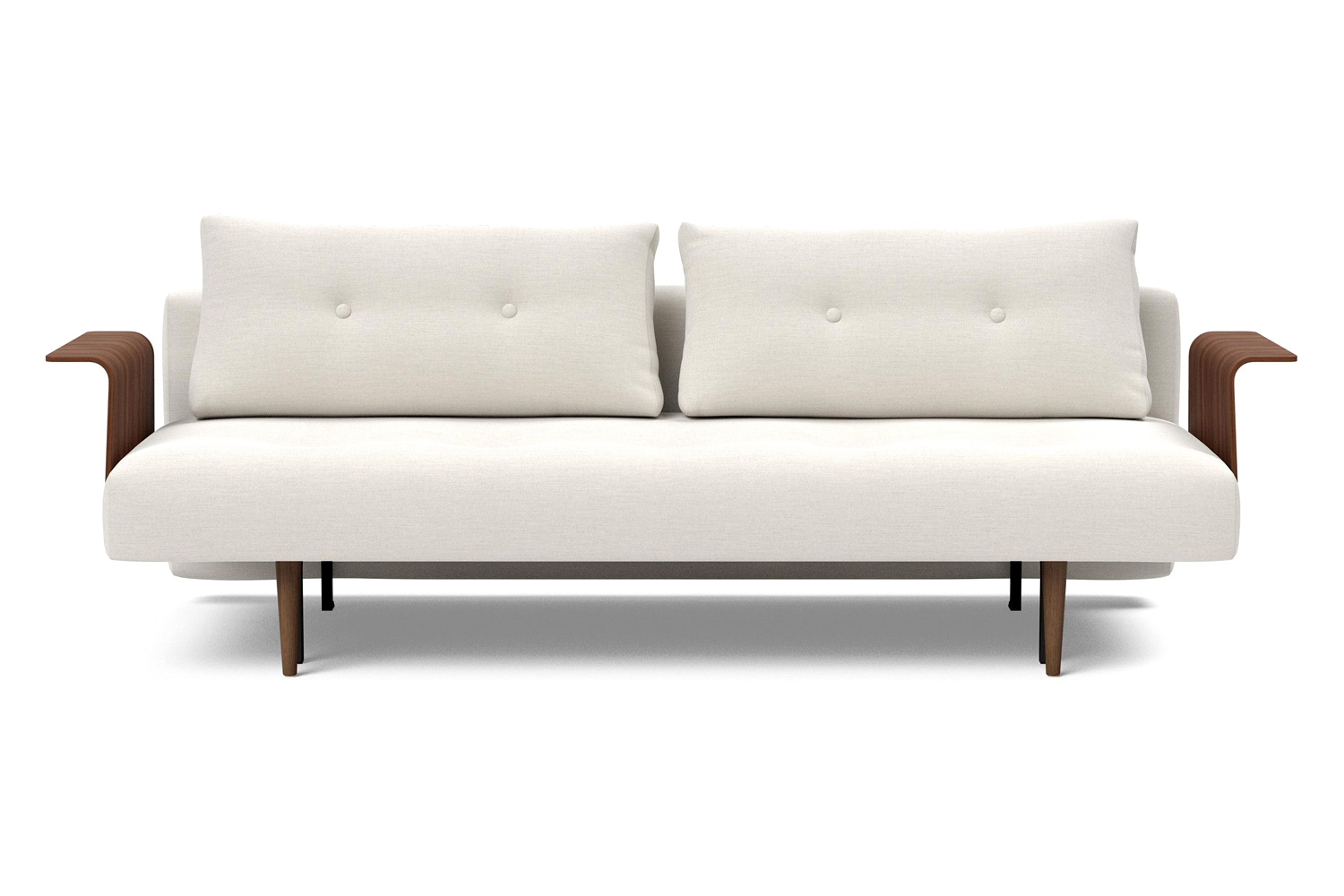 Innovation Living Recast Plus Sofa Bed Dark Styletto with Arms - 574 Vivus Dusty Off White