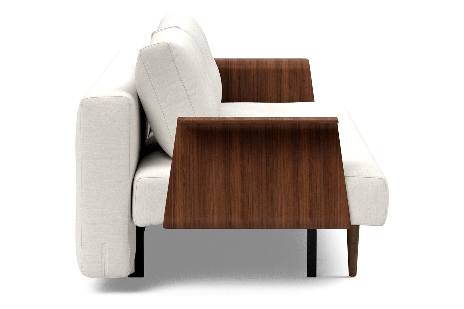 Innovation Living Recast Plus Sofa Bed Dark Styletto with Arms - 574 Vivus Dusty Off White