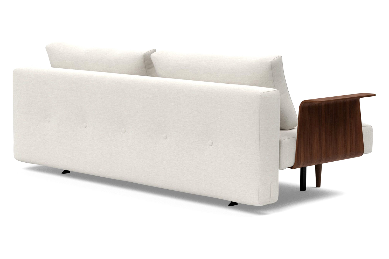 Innovation Living Recast Plus Sofa Bed Dark Styletto with Arms - 574 Vivus Dusty Off White