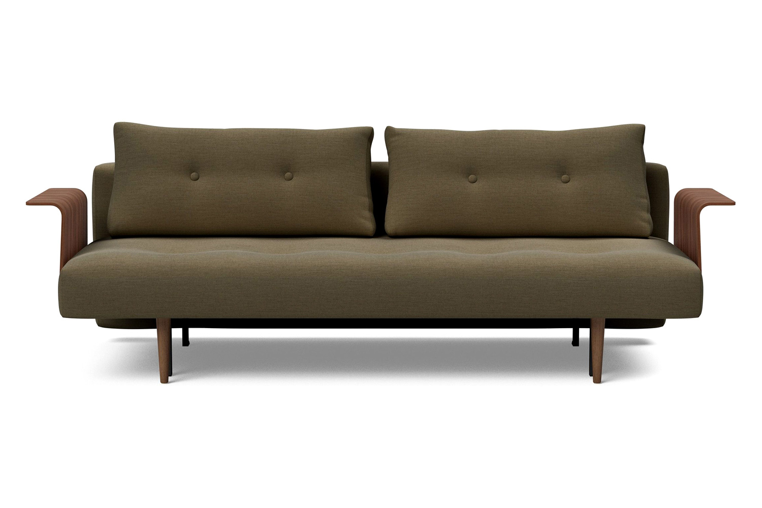 Innovation Living Recast Plus Sofa Bed Dark Styletto with Arms - 575 Vivus Dusty Olive
