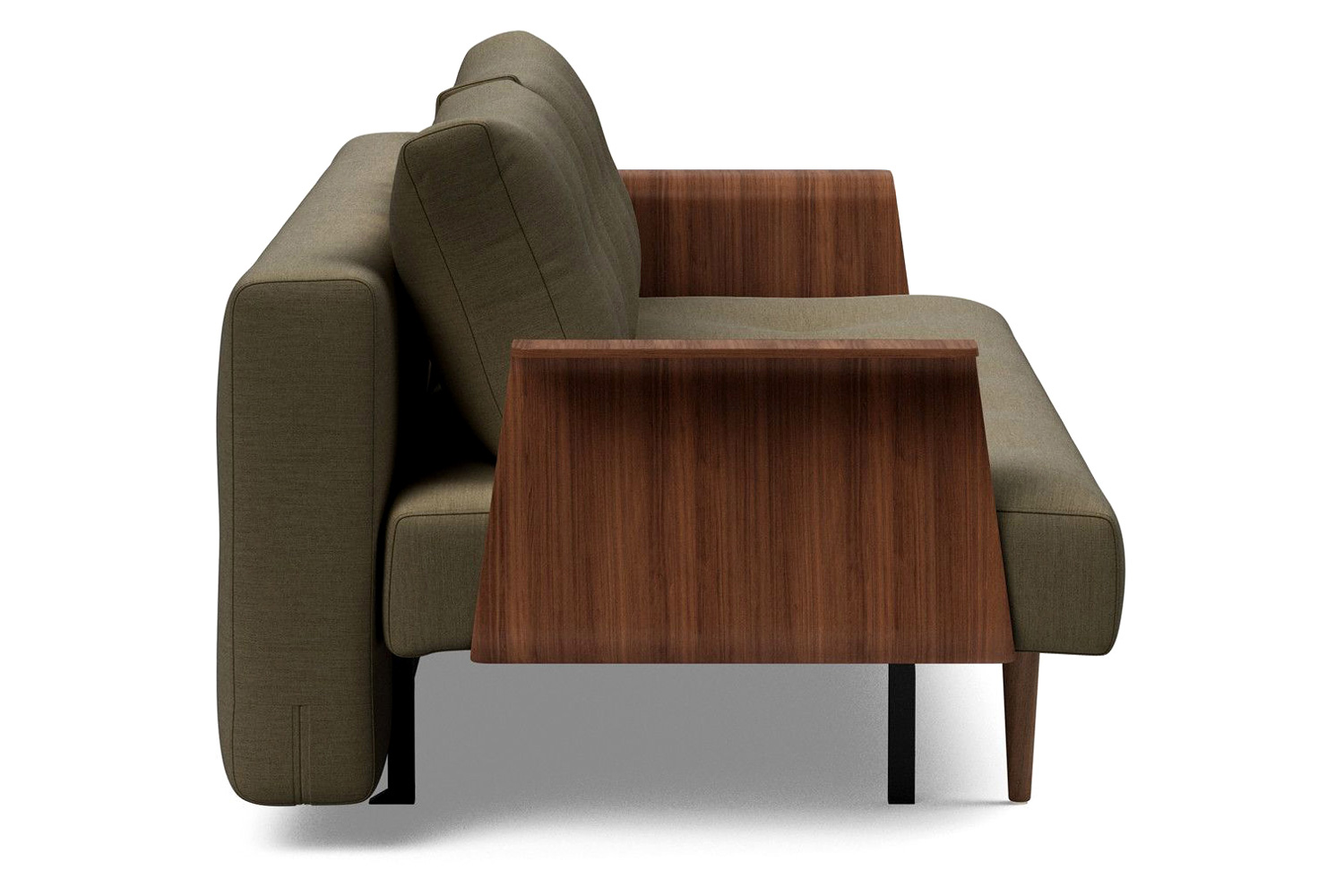 Innovation Living Recast Plus Sofa Bed Dark Styletto with Arms - 575 Vivus Dusty Olive
