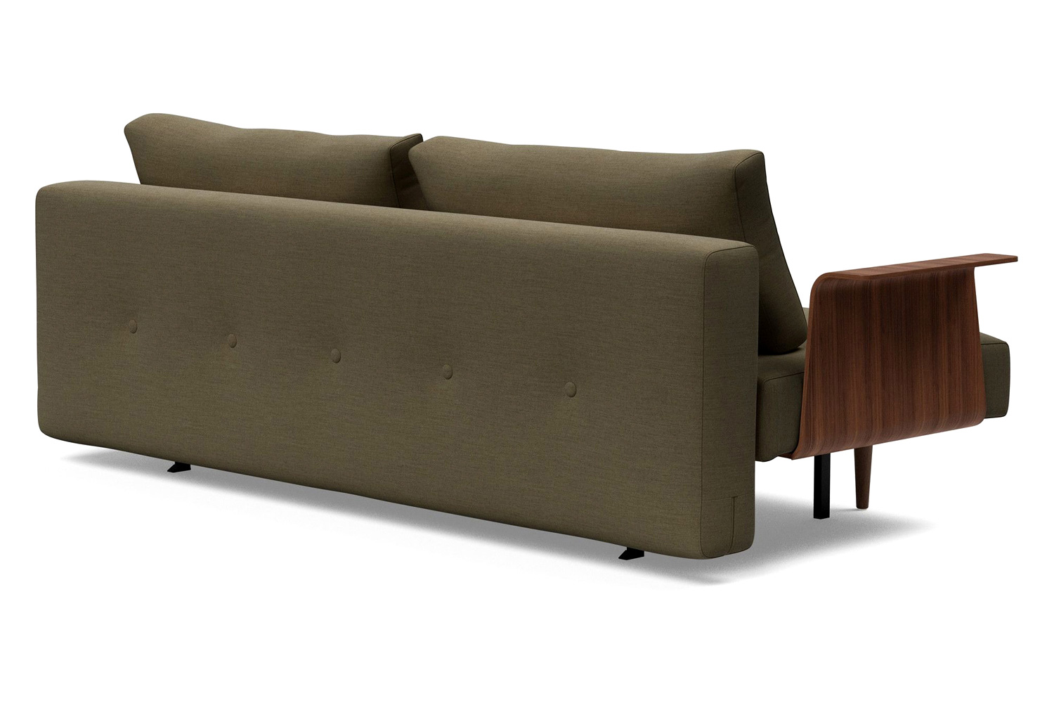 Innovation Living Recast Plus Sofa Bed Dark Styletto with Arms - 575 Vivus Dusty Olive