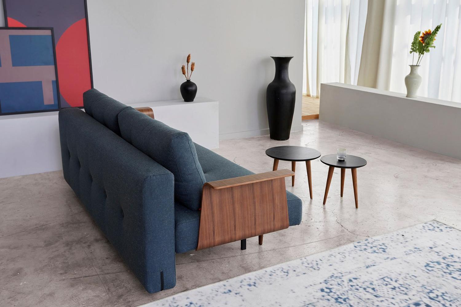 Innovation Living Recast Plus Sofa Bed Dark Styletto with Arms - 583 Argus Gray