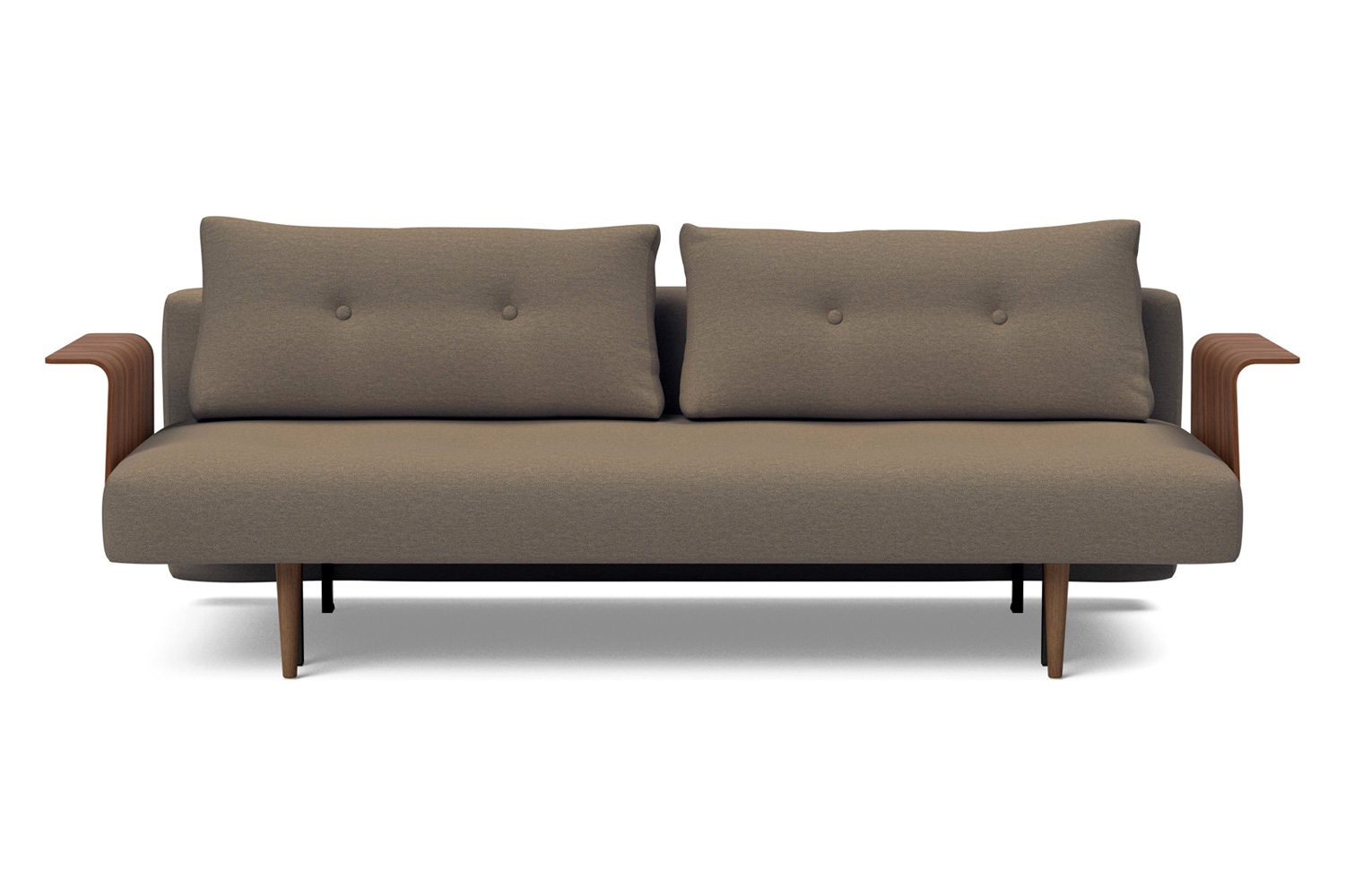 Innovation Living Recast Plus Sofa Bed Dark Styletto with Arms - 585 Argus Brown