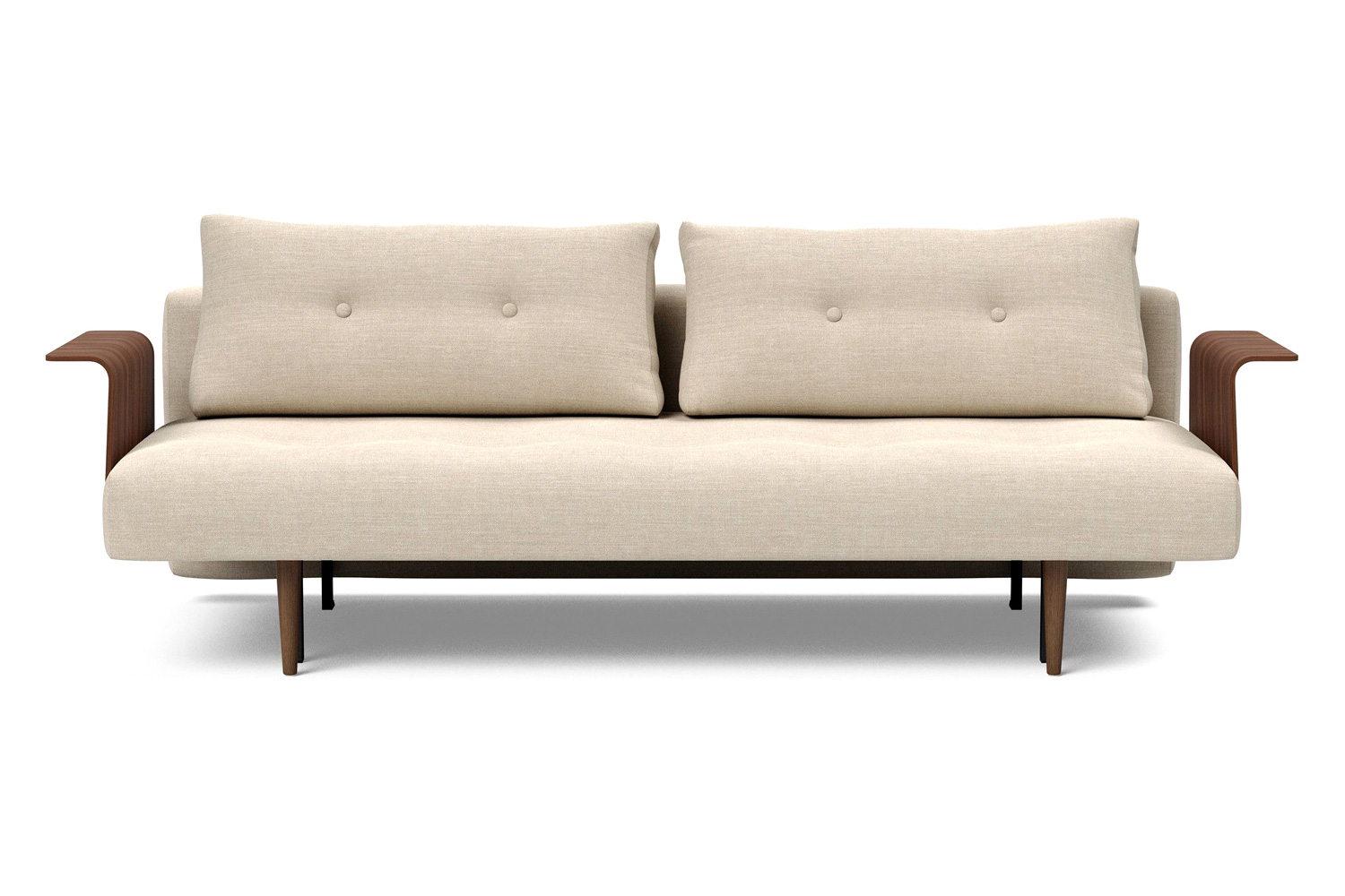 Innovation Living Recast Plus Sofa Bed Dark Styletto with Arms - 586 Phobos Latte