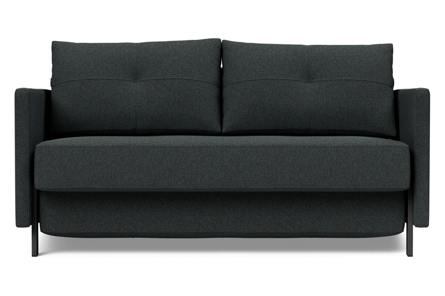 Innovation Living Cubed Full Size Sofa Bed with Arms - 534 Bouclé Black Raven