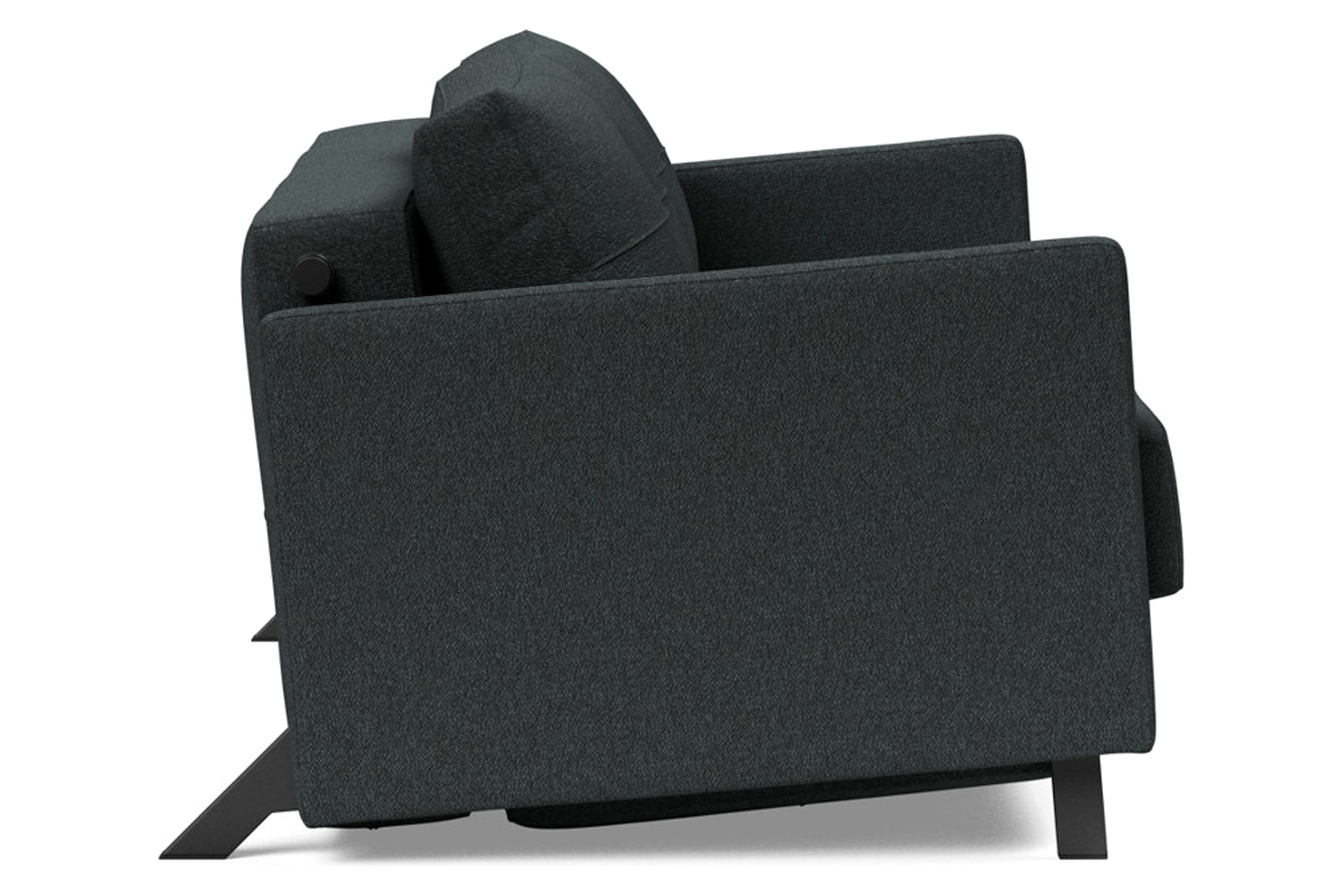 Innovation Living Cubed Full Size Sofa Bed with Arms - 534 Bouclé Black Raven