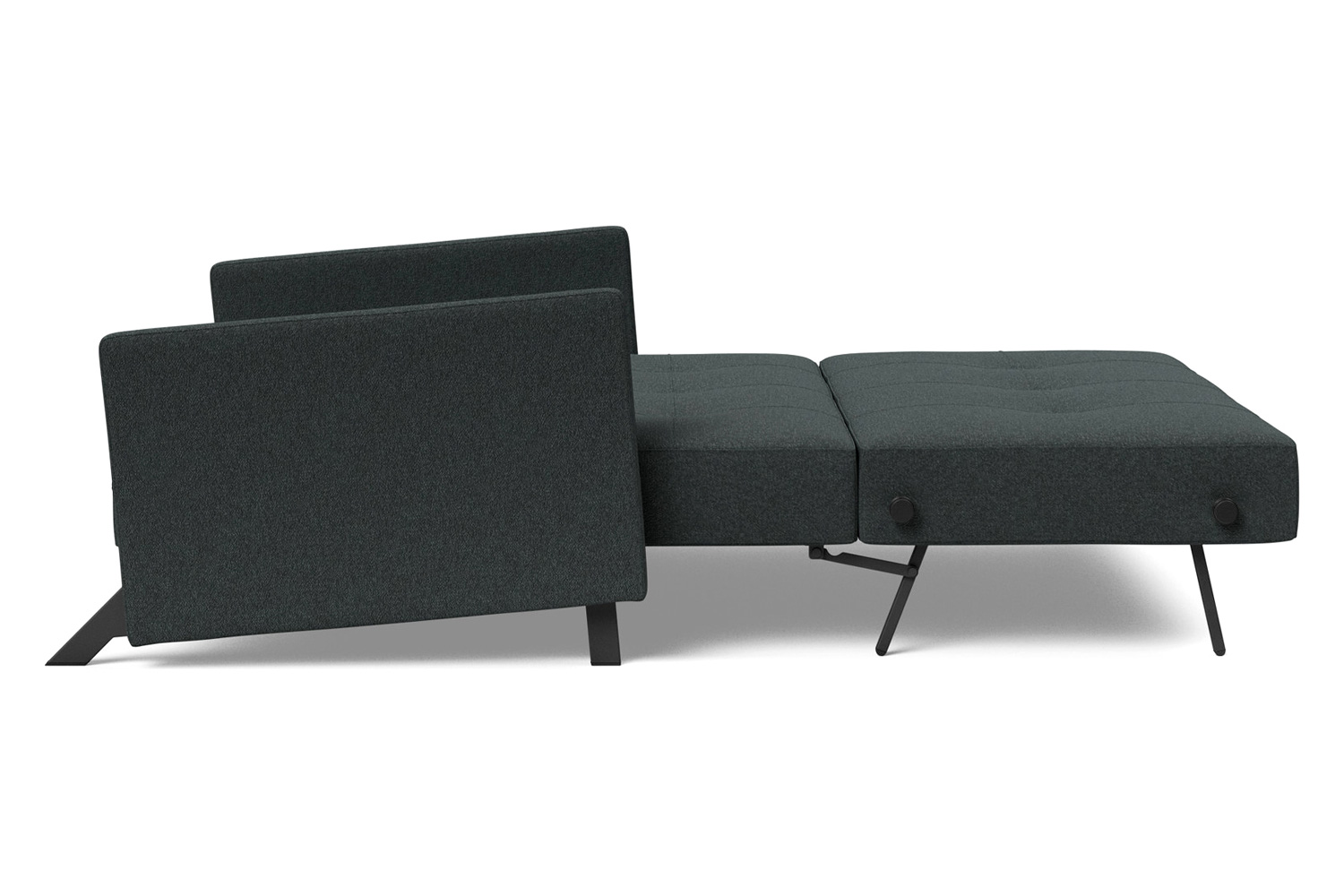 Innovation Living Cubed Full Size Sofa Bed with Arms - 534 Bouclé Black Raven