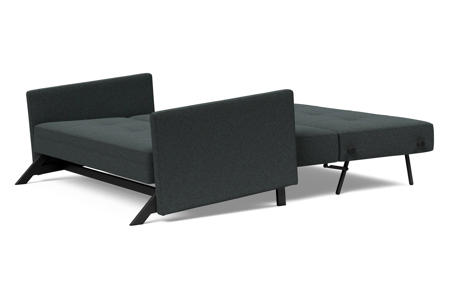 Innovation Living Cubed Full Size Sofa Bed with Arms - 534 Bouclé Black Raven