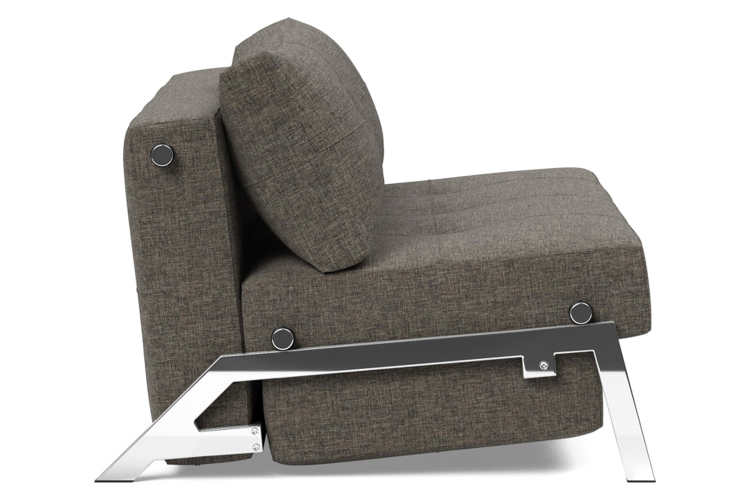 Innovation Living Cubed Full Size Sofa Bed with Chrome legs - 216 Flashtex Dark Gray