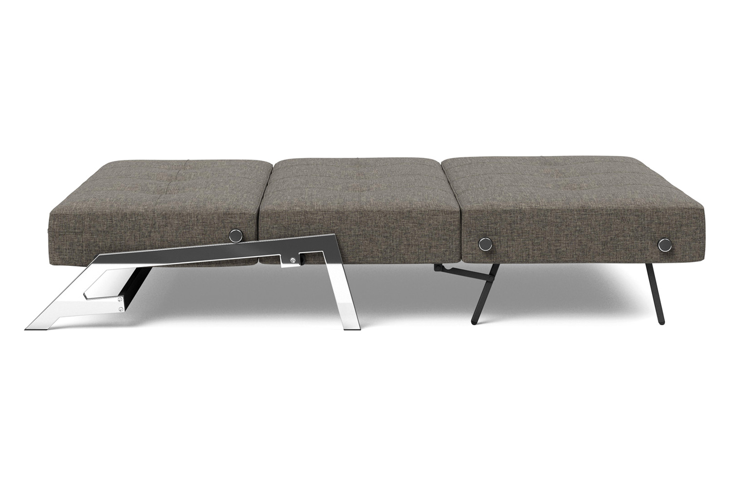 Innovation Living Cubed Full Size Sofa Bed with Chrome legs - 216 Flashtex Dark Gray