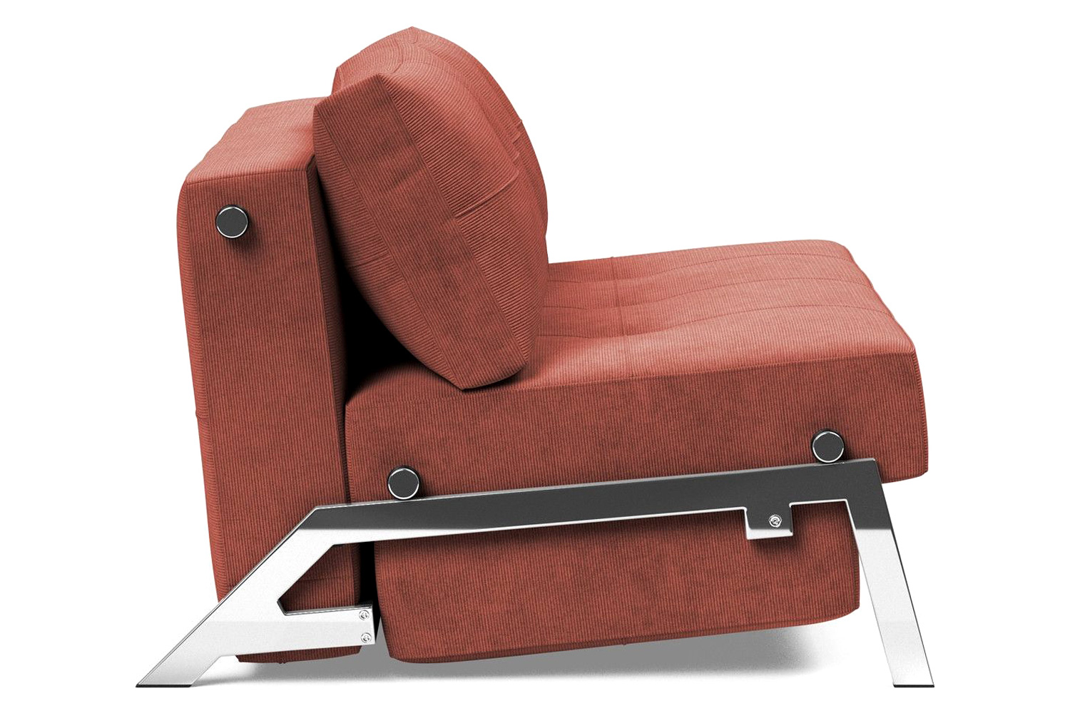 Innovation Living Cubed Full Size Sofa Bed with Chrome legs - 317 Cordufine Rust