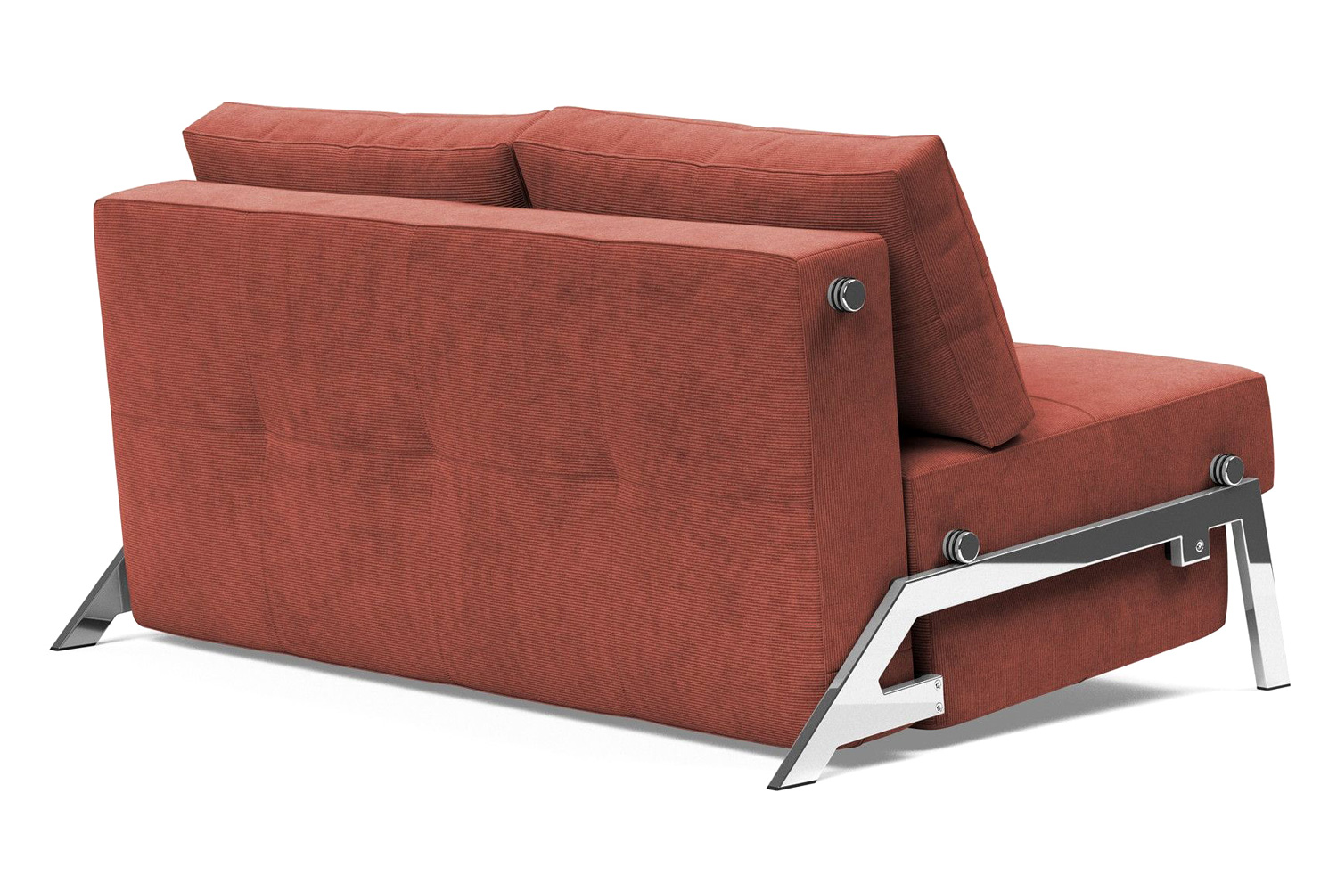 Innovation Living Cubed Full Size Sofa Bed with Chrome legs - 317 Cordufine Rust