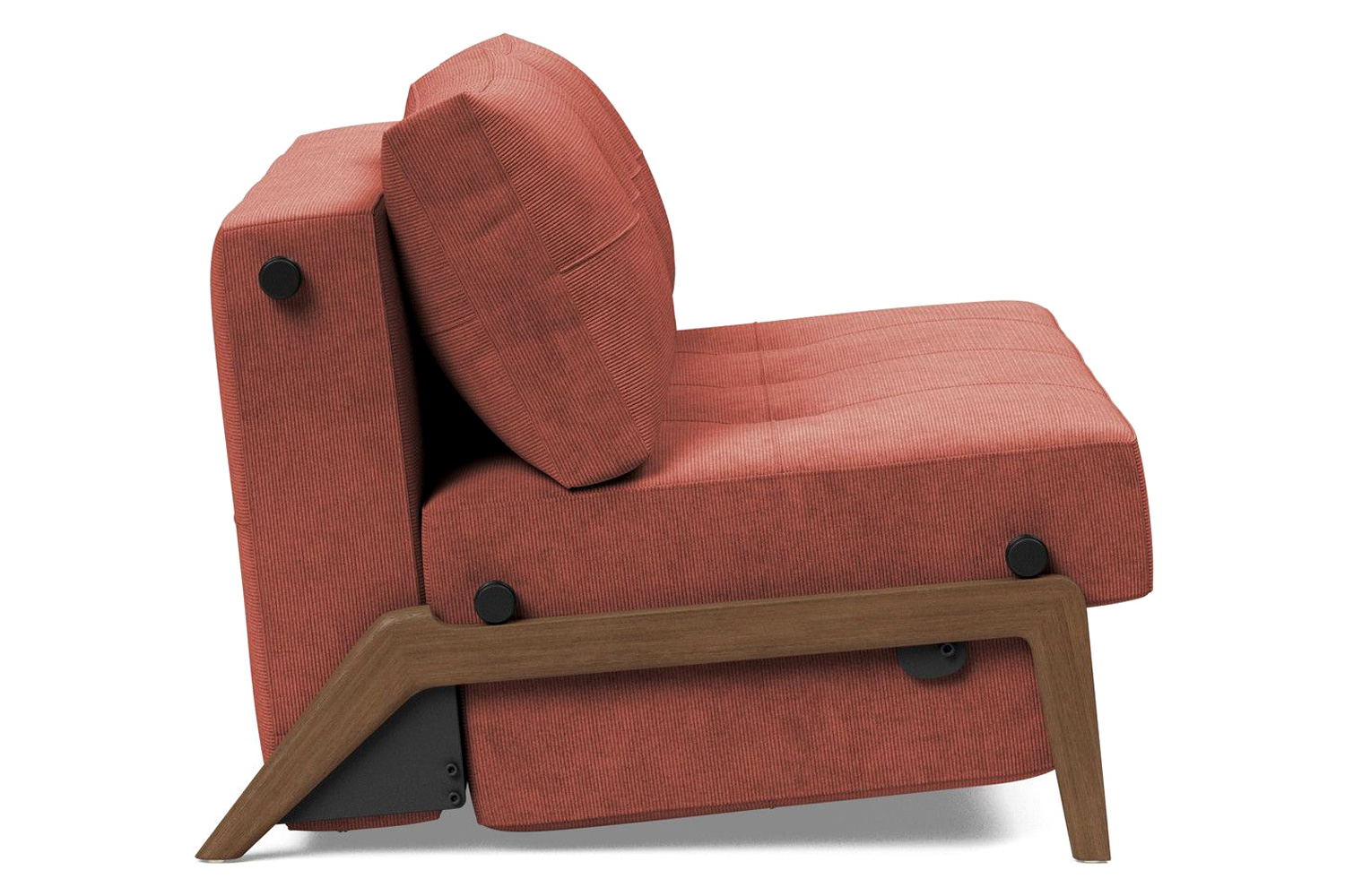 Innovation Living Cubed Full Size Sofa Bed with Dark Wood Legs - 317 Cordufine Rust