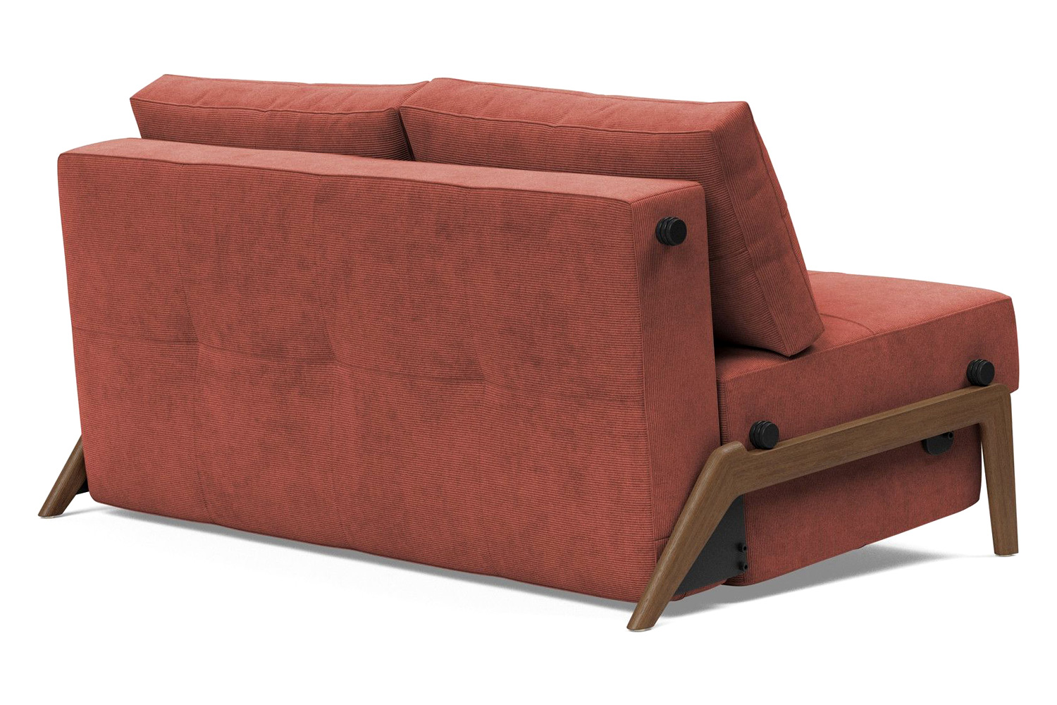 Innovation Living Cubed Full Size Sofa Bed with Dark Wood Legs - 317 Cordufine Rust