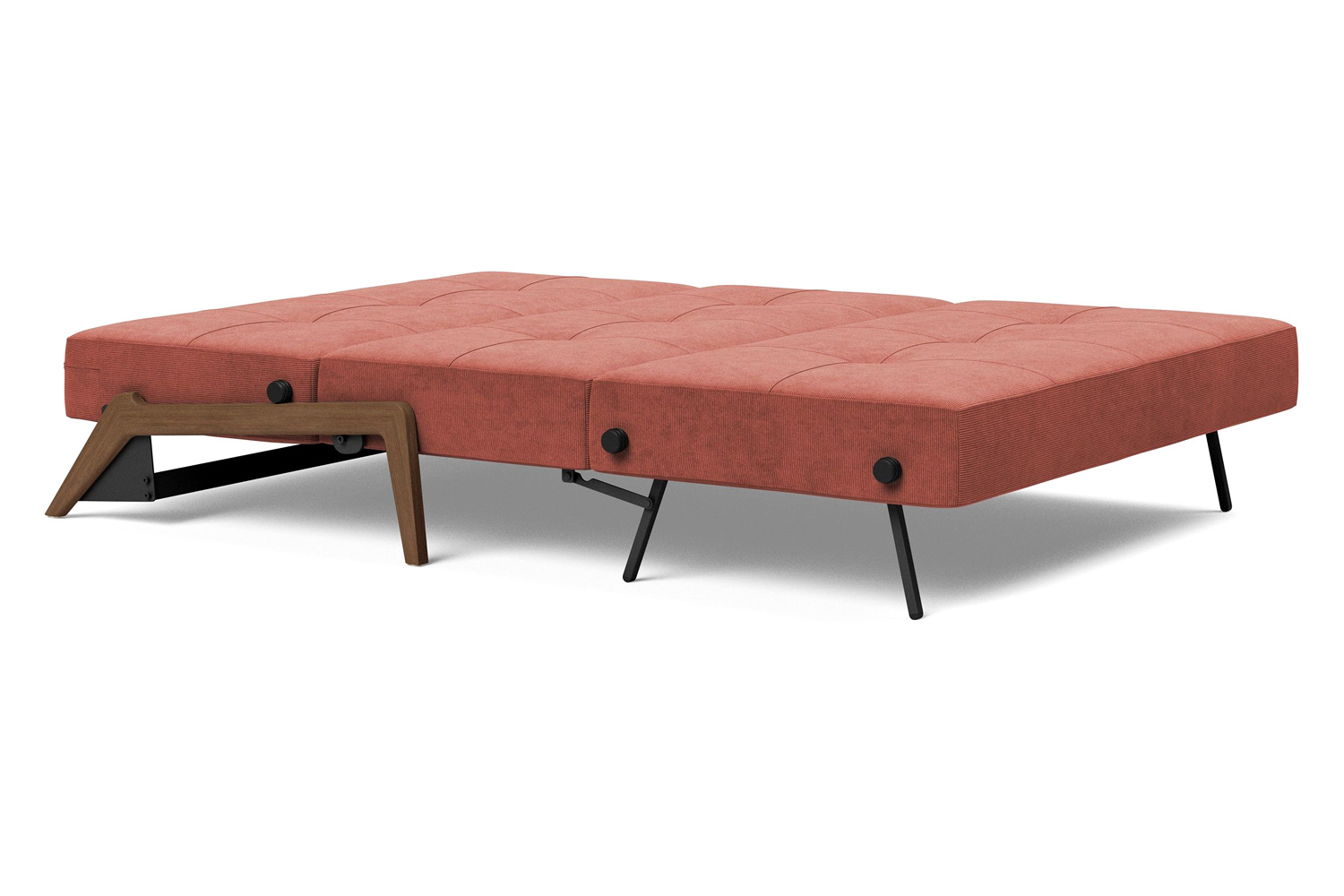 Innovation Living Cubed Full Size Sofa Bed with Dark Wood Legs - 317 Cordufine Rust