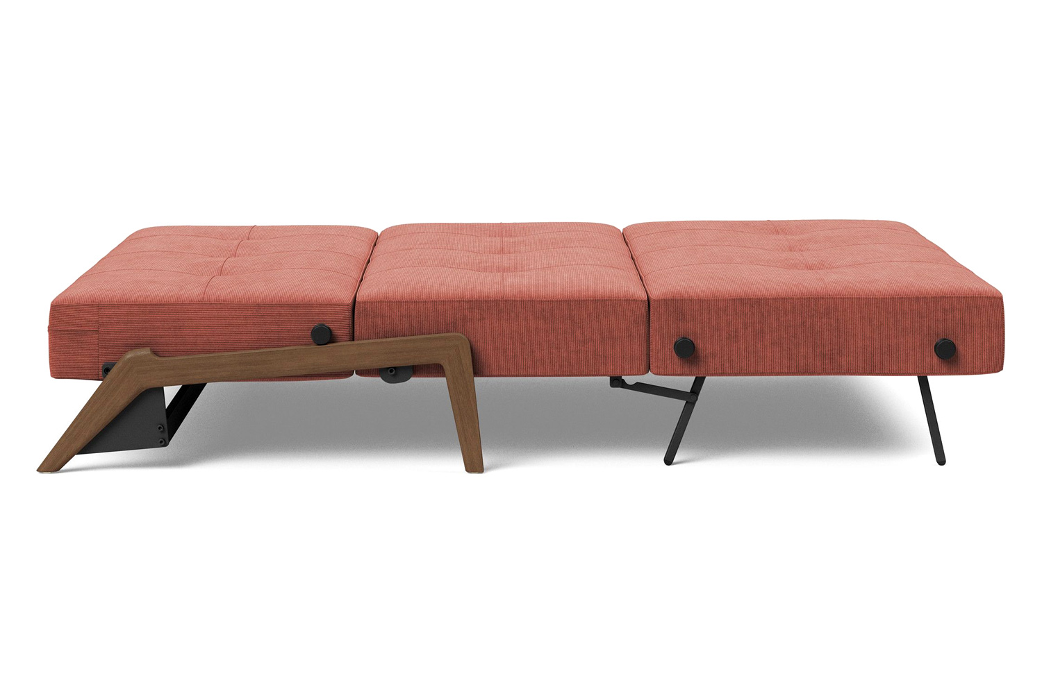 Innovation Living Cubed Full Size Sofa Bed with Dark Wood Legs - 317 Cordufine Rust