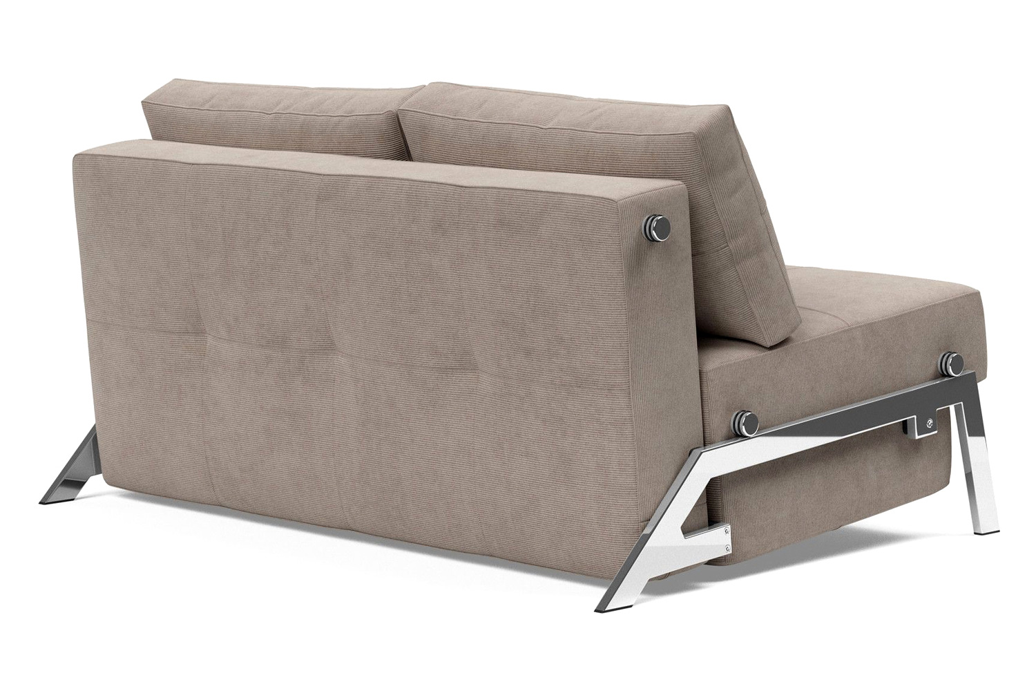 Innovation Living Cubed Full Size Sofa Bed with Chrome legs - 318 Cordufine Beige