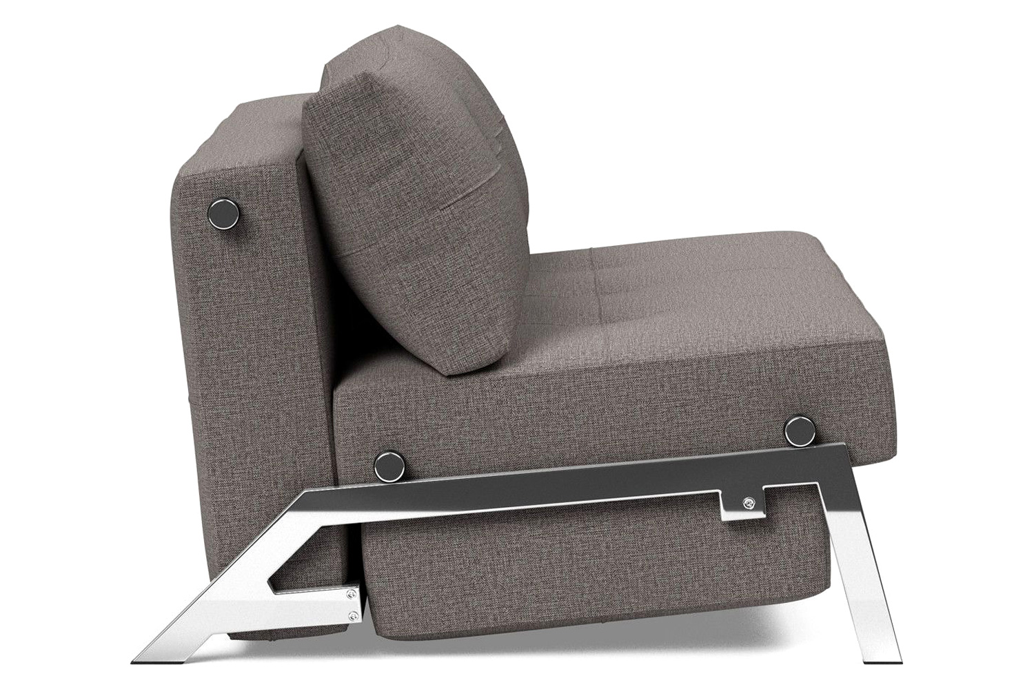 Innovation Living Cubed Full Size Sofa Bed with Chrome legs - 521 Mixed Dance Gray