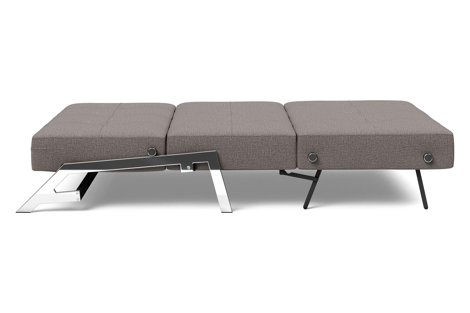 Innovation Living Cubed Full Size Sofa Bed with Chrome legs - 521 Mixed Dance Gray