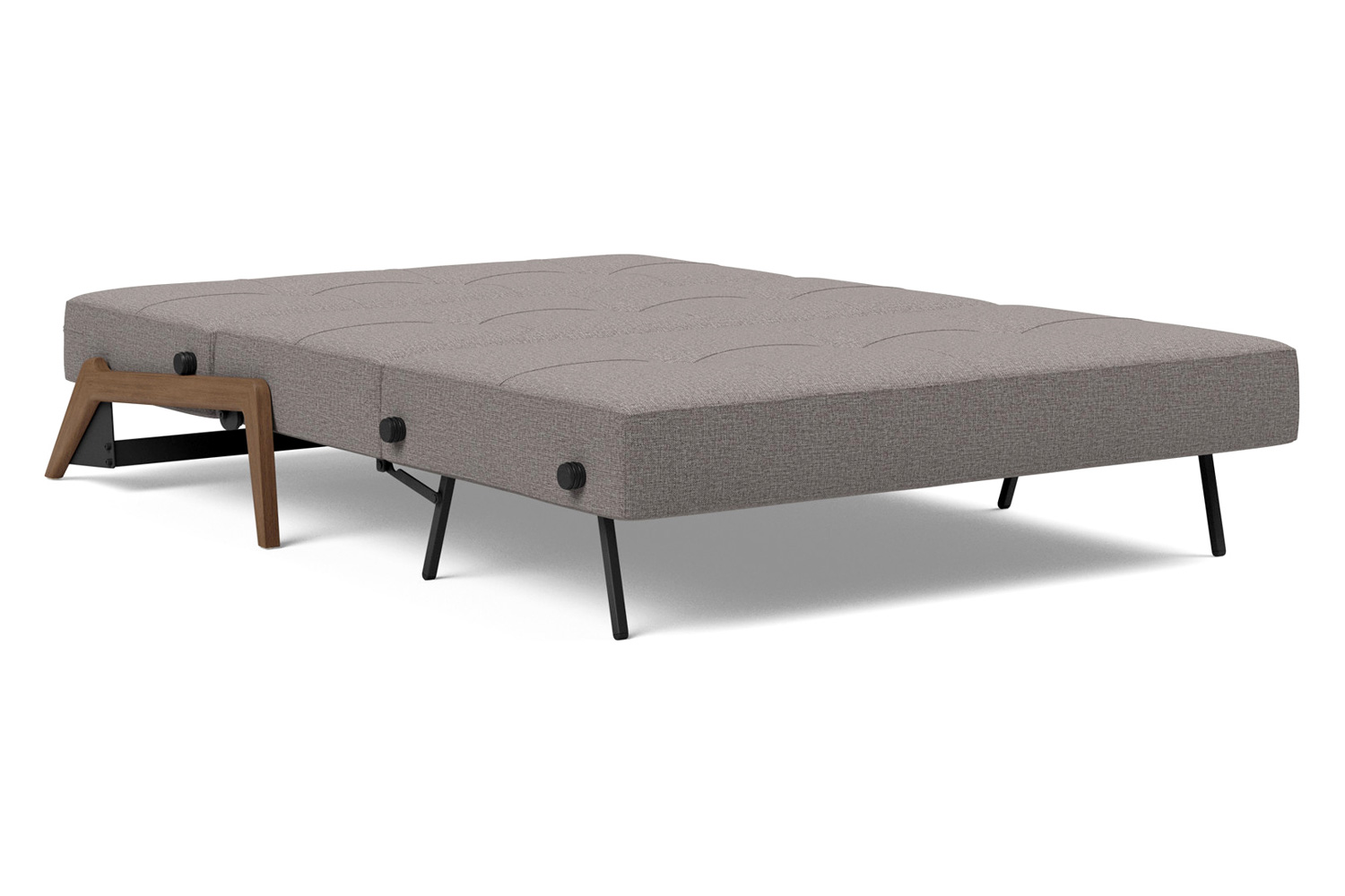 Innovation Living Cubed Full Size Sofa Bed with Dark Wood Legs - 521 Mixed Dance Gray