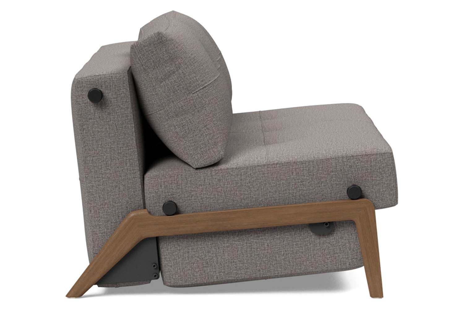 Innovation Living Cubed Full Size Sofa Bed with Dark Wood Legs - 521 Mixed Dance Gray