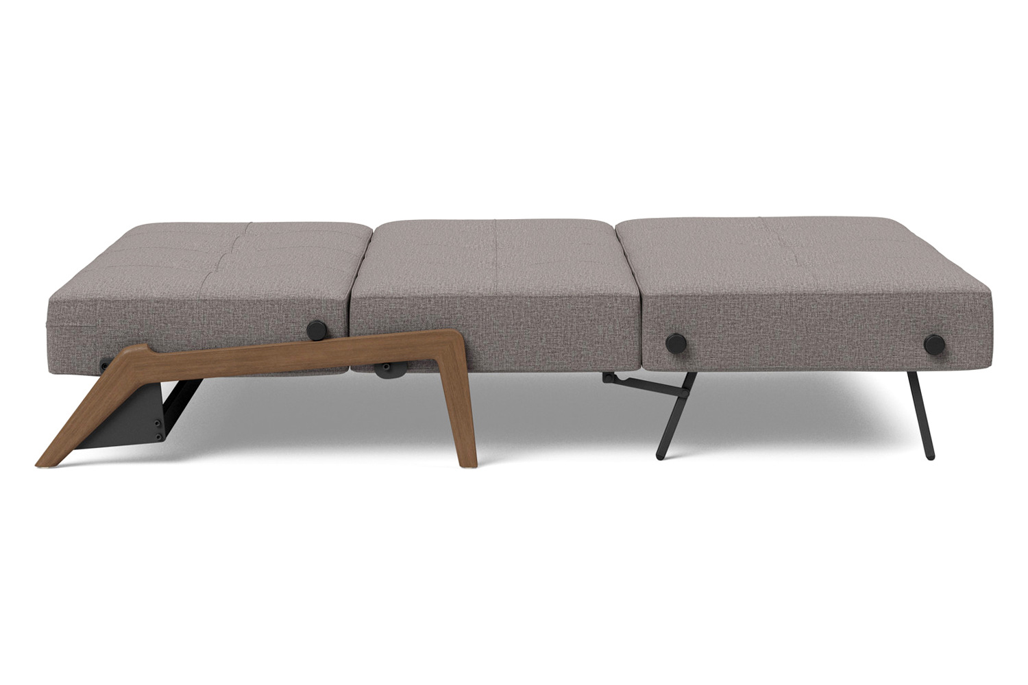 Innovation Living Cubed Full Size Sofa Bed with Dark Wood Legs - 521 Mixed Dance Gray