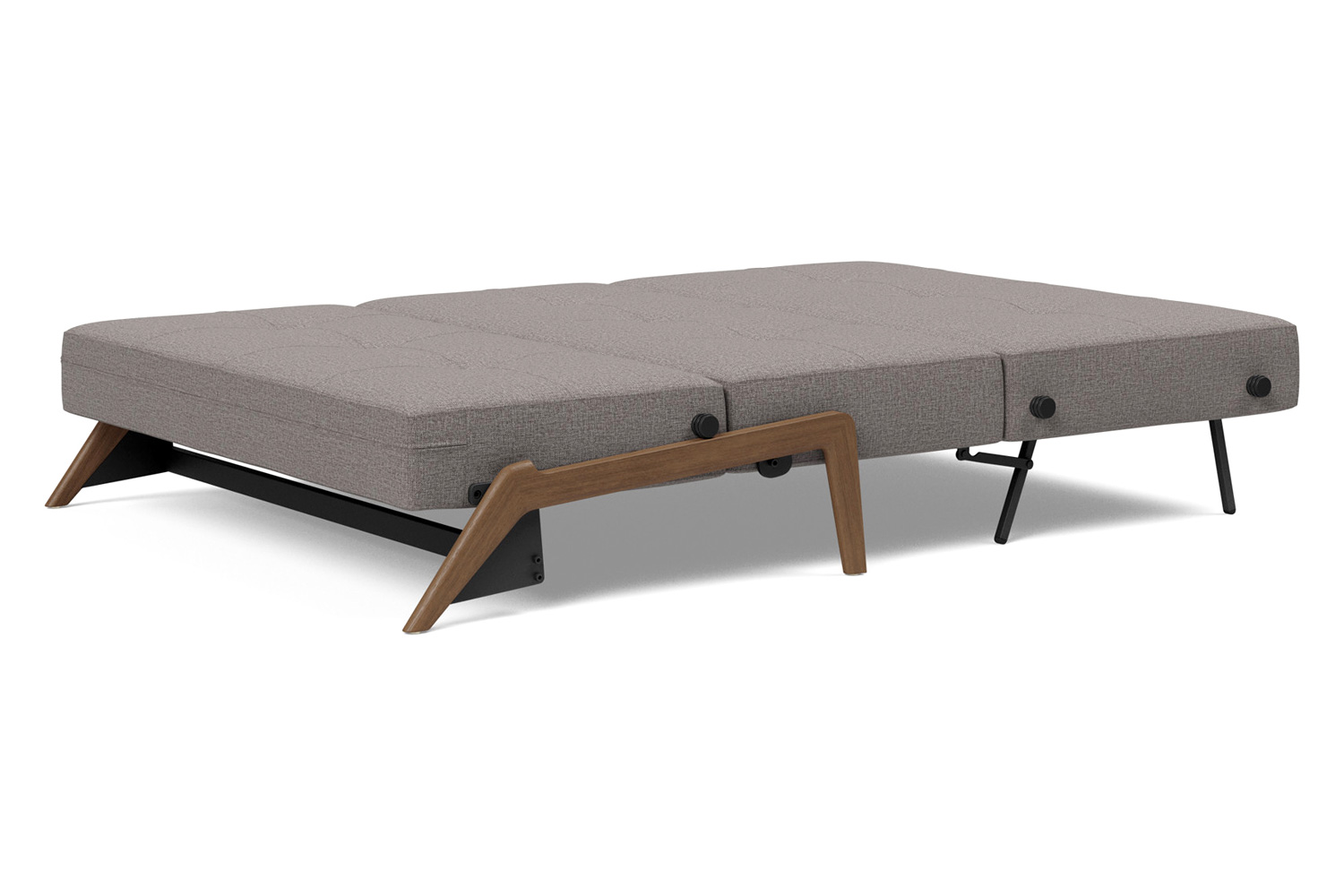 Innovation Living Cubed Full Size Sofa Bed with Dark Wood Legs - 521 Mixed Dance Gray