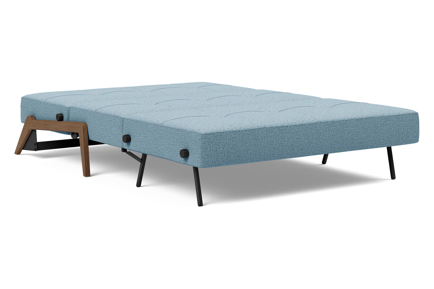 Innovation Living Cubed Full Size Sofa Bed with Dark Wood Legs - 525 Mixed Dance Light Blue