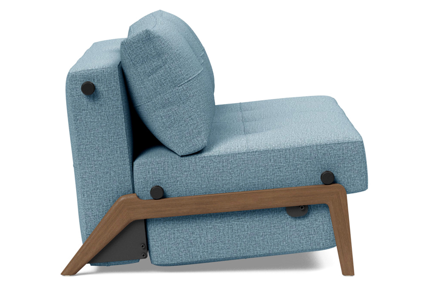 Innovation Living Cubed Full Size Sofa Bed with Dark Wood Legs - 525 Mixed Dance Light Blue