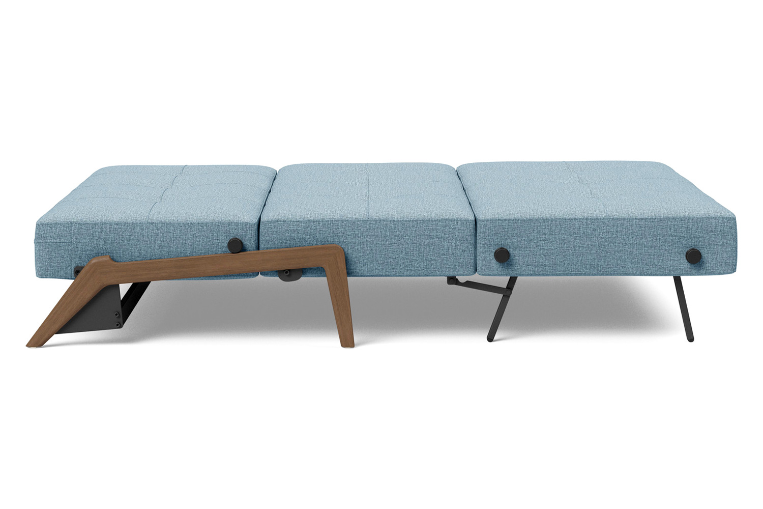 Innovation Living Cubed Full Size Sofa Bed with Dark Wood Legs - 525 Mixed Dance Light Blue
