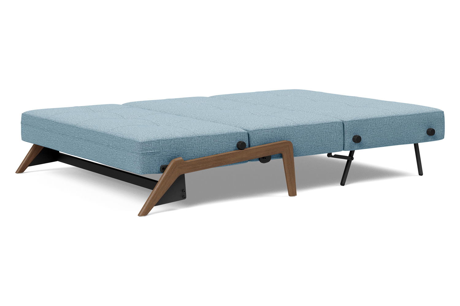 Innovation Living Cubed Full Size Sofa Bed with Dark Wood Legs - 525 Mixed Dance Light Blue