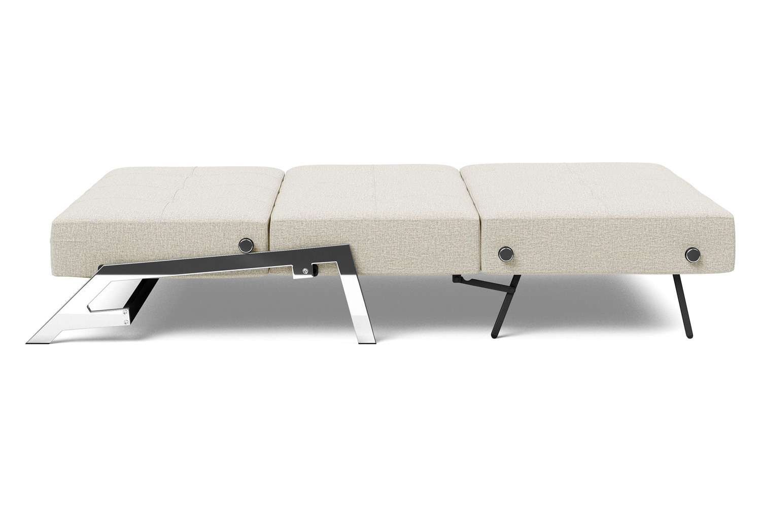 Innovation Living Cubed Full Size Sofa Bed with Chrome legs - 527 Mixed Dance Natural