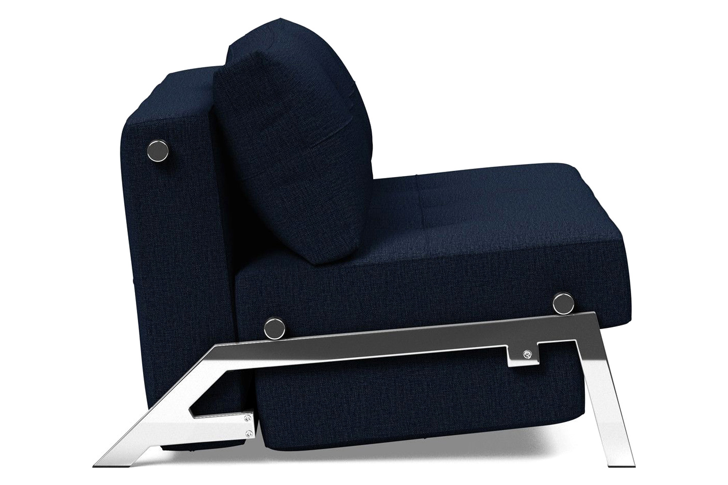 Innovation Living Cubed Full Size Sofa Bed with Chrome legs - 528 Mixed Dance Blue