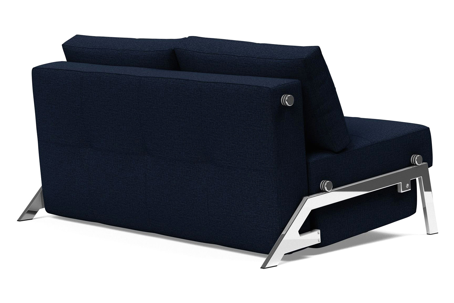 Innovation Living Cubed Full Size Sofa Bed with Chrome legs - 528 Mixed Dance Blue