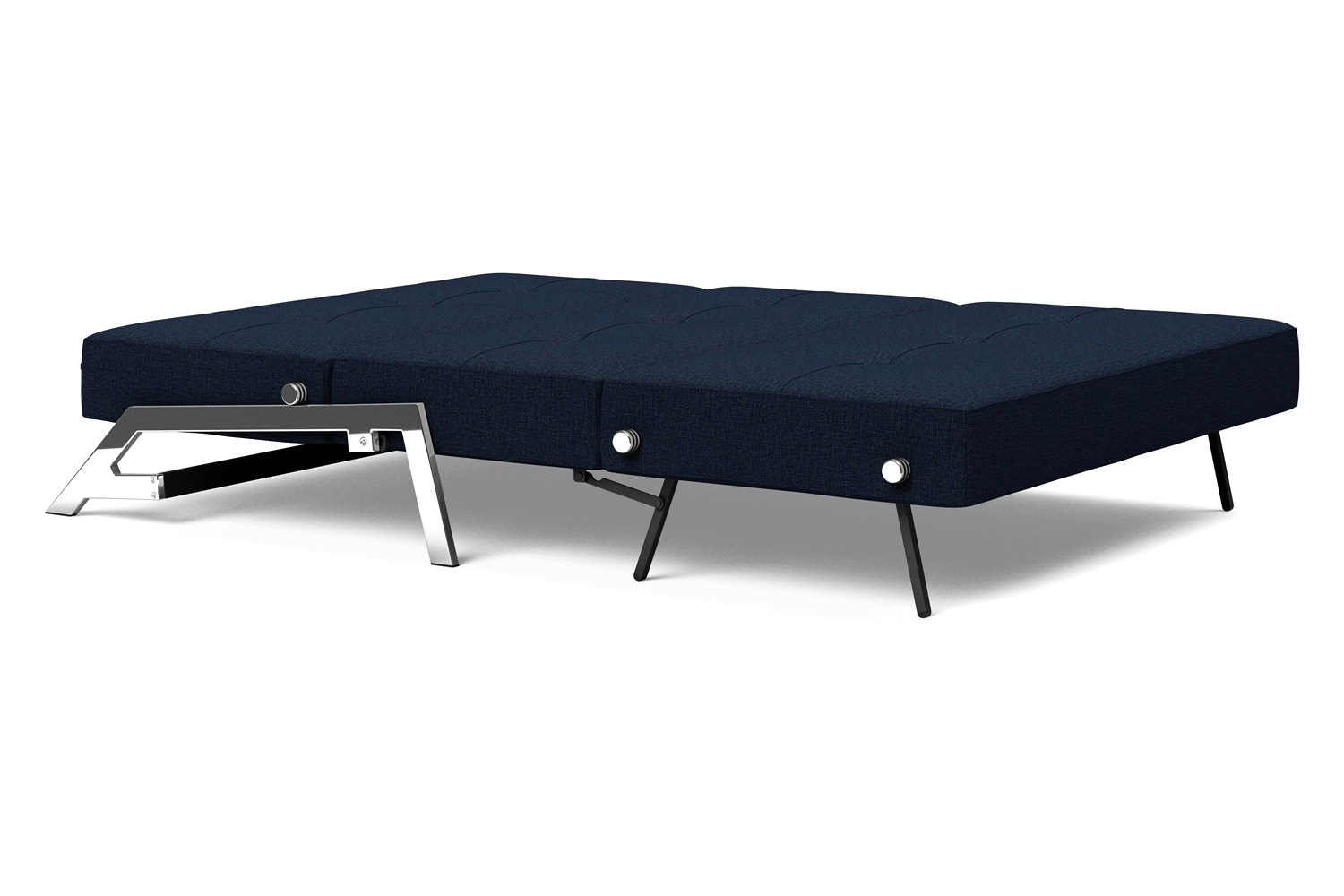 Innovation Living Cubed Full Size Sofa Bed with Chrome legs - 528 Mixed Dance Blue