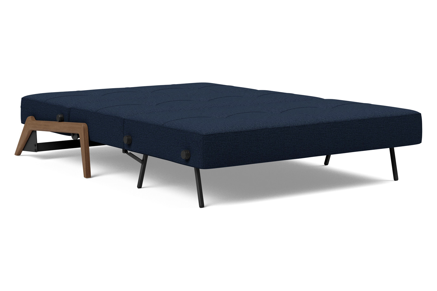 Innovation Living Cubed Full Size Sofa Bed with Dark Wood Legs - 528 Mixed Dance Blue