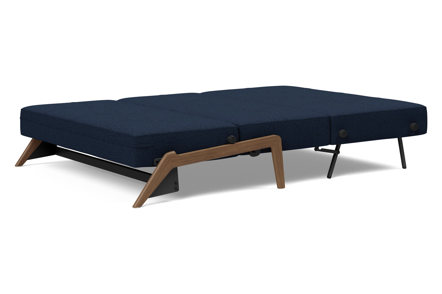 Innovation Living Cubed Full Size Sofa Bed with Dark Wood Legs - 528 Mixed Dance Blue